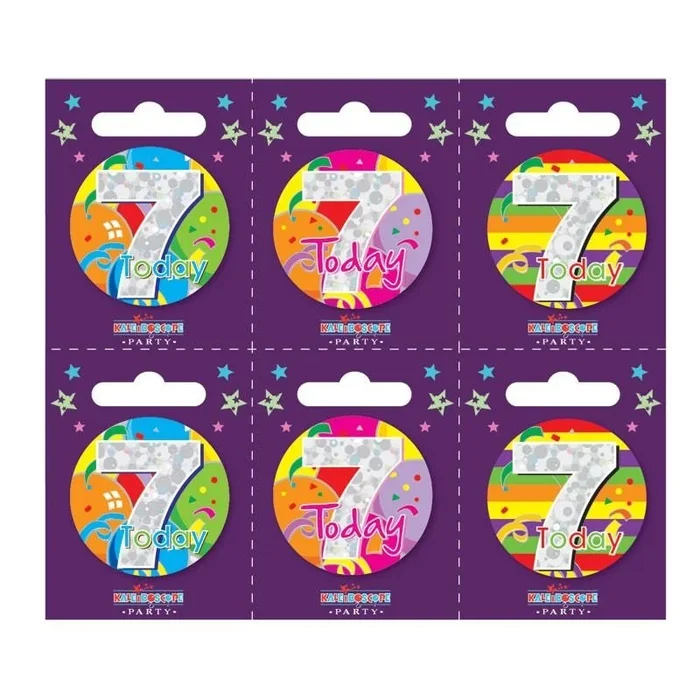 Birthday Badges Age 7 Small – Case of 6