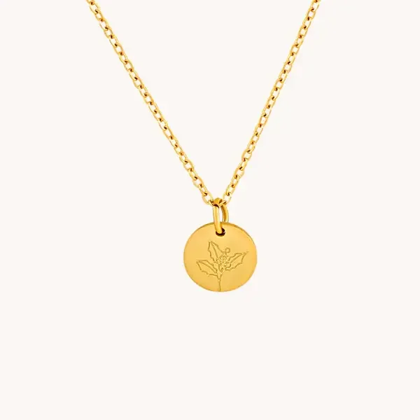 BIRTHFLOWER NECKLACE GOLD DECMBR