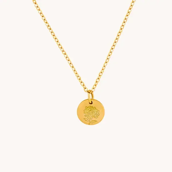BIRTHFLOWER NECKLACE GOLD NOVMBR