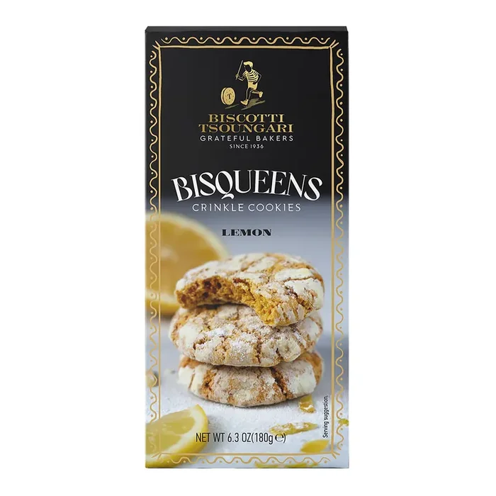 Biscotti Tsoungari Bisqueen Lemon Crinkle Cookies