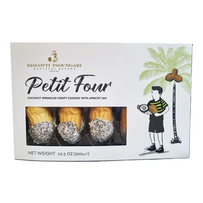 Biscotti Tsoungari Petit Four Coconut and Apricot Cookies