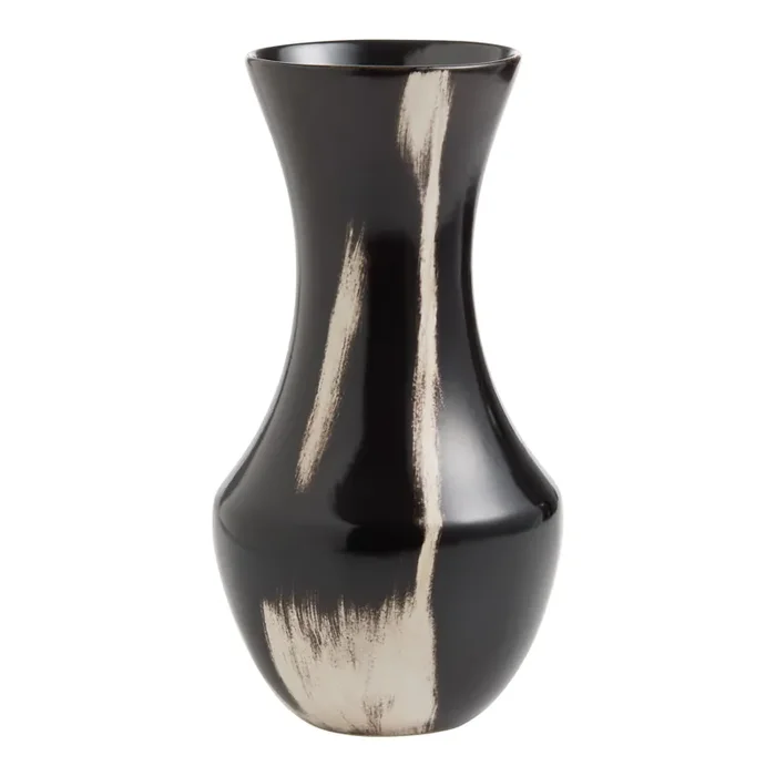 Black and White Ceramic Brush Stroke Vase
