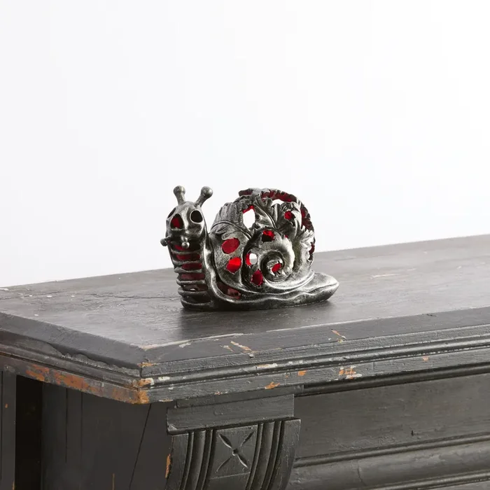 Black Cutout Snail Skeleton Color Changing LED Light Up Decor