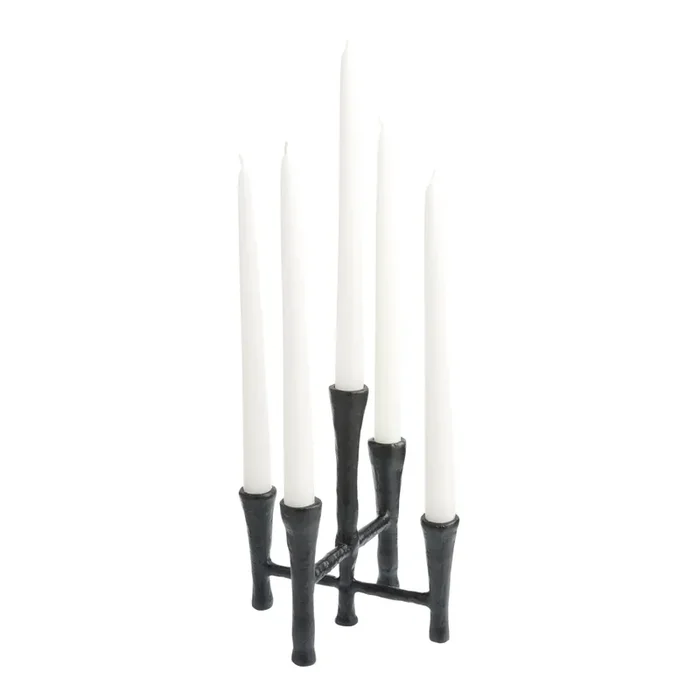 Black Metal Modern Taper Candle Holder Stand