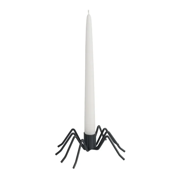 Black Metal Spider Taper Candle Holder