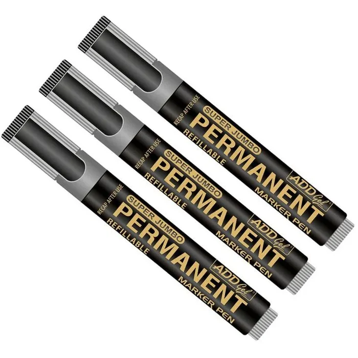 Black Permanent Markers 3 Pack