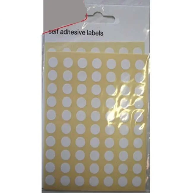 Blick White Round Self Adhesive Dots 8mm 20 Sheets