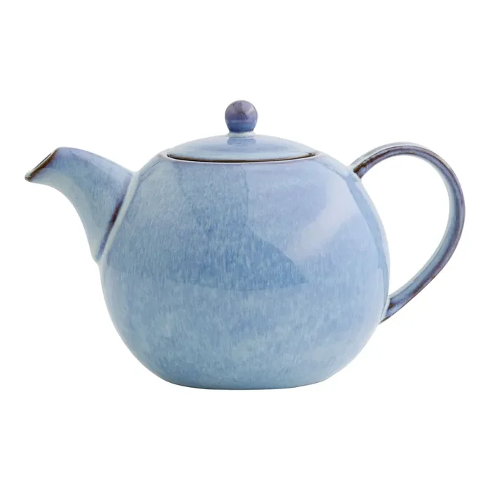 Blue and White Reactive Glaze Ceramic Teapot