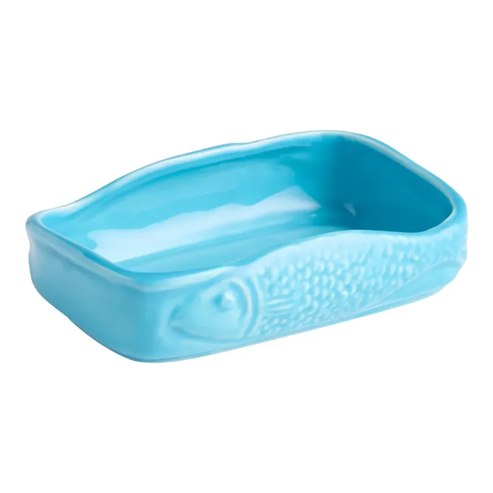 Blue Ceramic Tinned Sardine Shaped Serving Dish