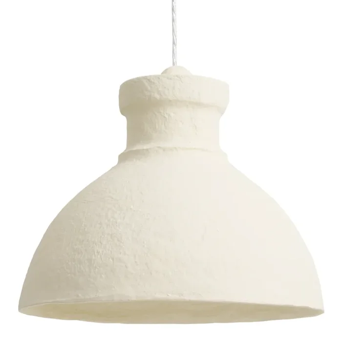 Boden Ivory Recycled Cotton Mache Bell Shaped Pendant Lamp
