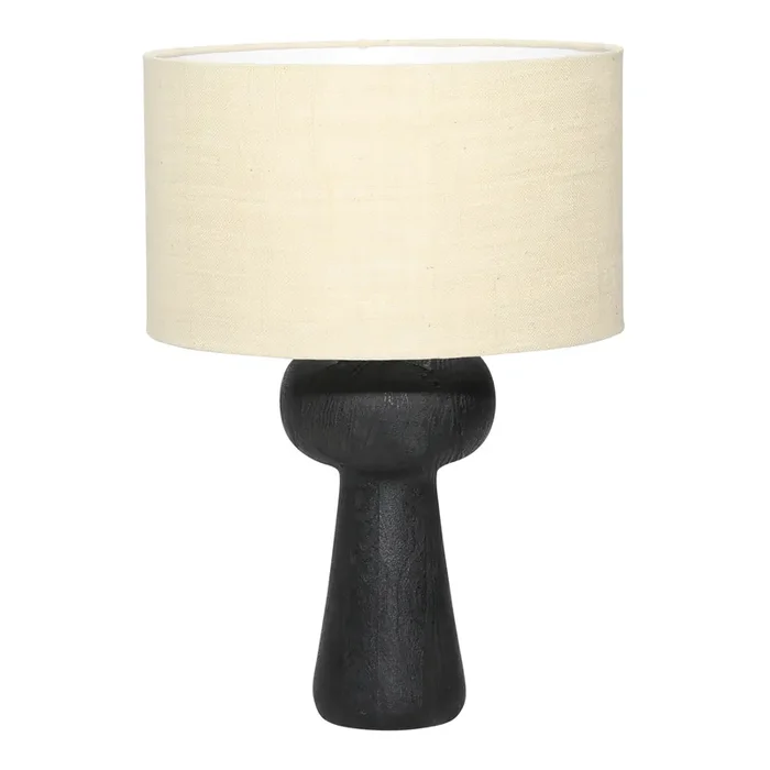 Bondway Black Wood Geo Table Lamp