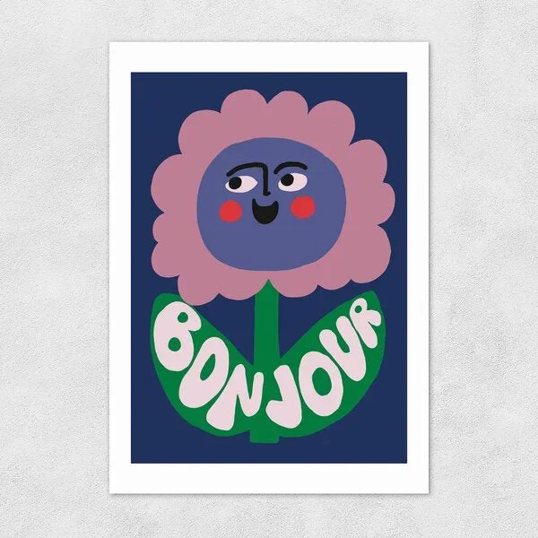 Bonjour Flower Card