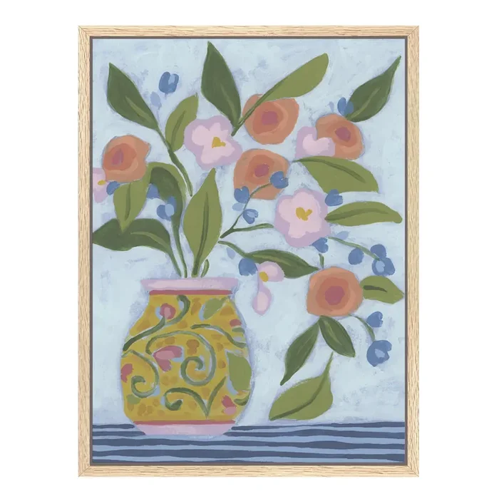 Bouquet Vibes by June Erica Vess Framed Canvas Wall Art