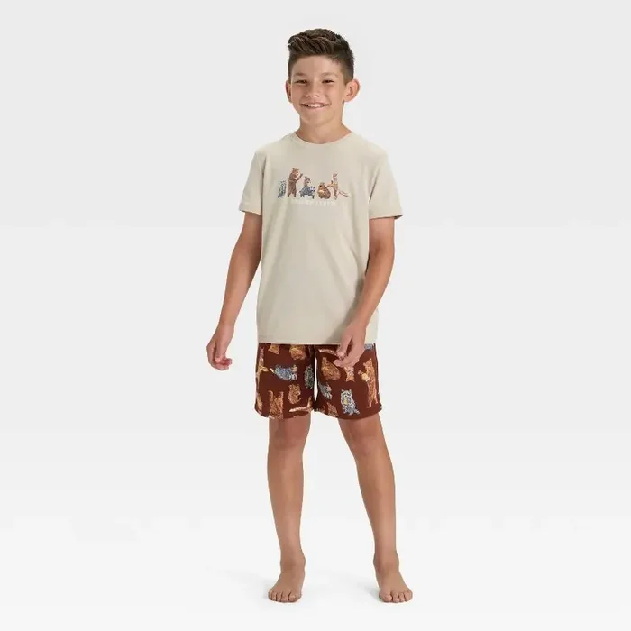Boys‘ 2pc Short Sleeve Pajama Set – Cat & Jack™ Cream S