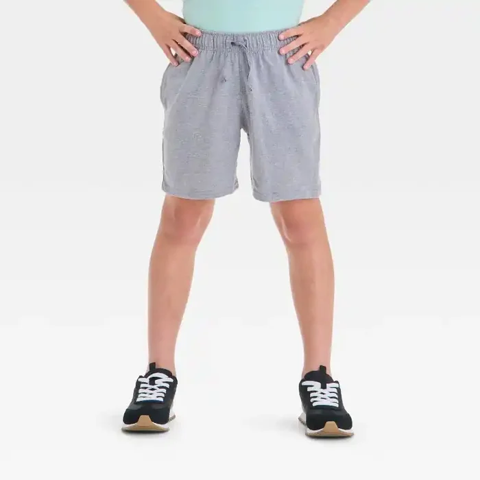 Boys‘ Above the Knee Pull-On Shorts – Cat & Jack™ Gray XL Midweight Jersey, Flexible Drawstring,