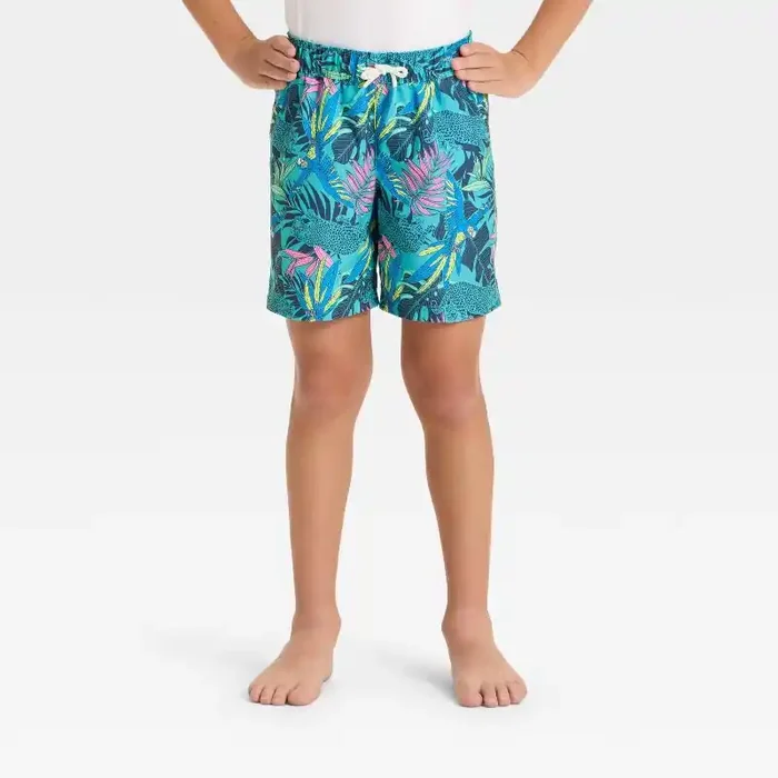 Boys‘ Animal in Jungle Swim Trunks – Cat & Jack™ Teal XS