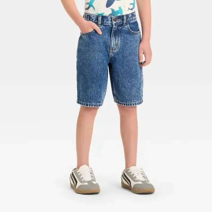 Boys‘ ‘At the Knee‘ Denim Shorts – Cat & Jack™ Medium Wash 5