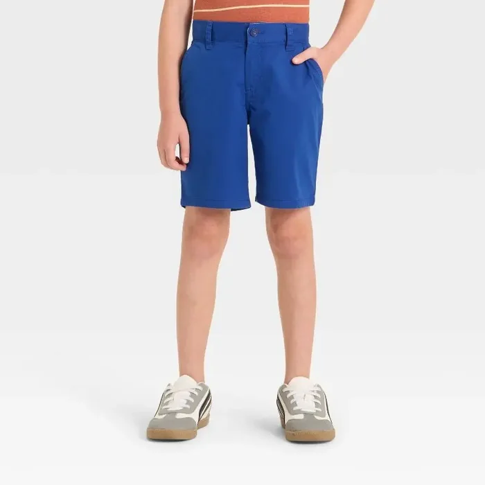Boys‘ Flat Front ‘At the Knee‘ Chino Shorts – Cat & Jack™ Indigo 6