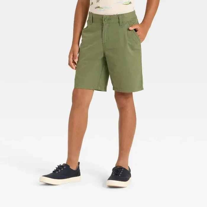 Boys‘ Flat Front ‘At the Knee‘ Chino Shorts – Cat & Jack™ Mint Green 10