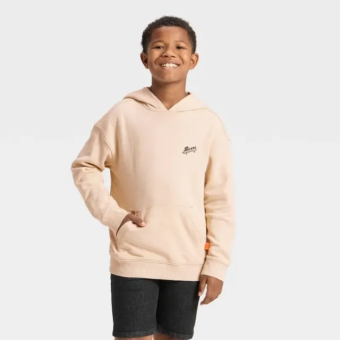 Boys‘ Hooded Fleece Sweatshirt – Cat & Jack™ Khaki XL