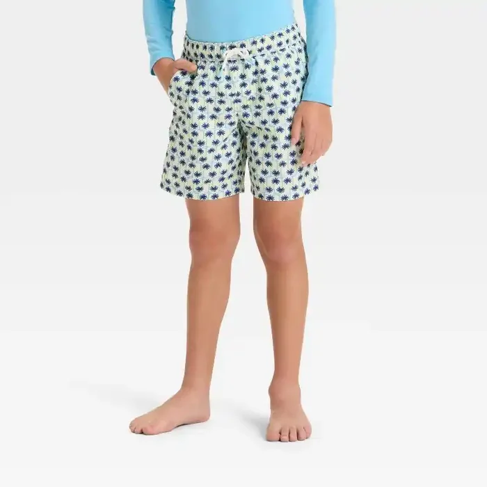 Boys‘ Palm Tree Geo Printed Swim Trunks – Cat & Jack™ XS