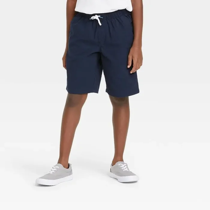 Boys‘ Playwear ‘At the Knee‘ Pull-On Shorts – Cat & Jack™ Navy XL Cotton Twill, Side Pocket