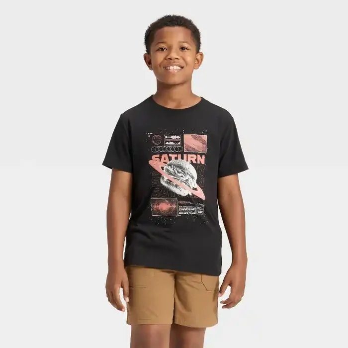 Boys‘ Short Sleeve Burger Planet Graphic T-Shirt – Cat & Jack™ Black M