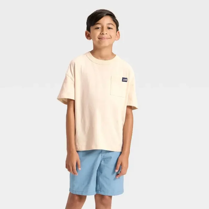 Boys‘ Short Sleeve Oversized T-Shirt – Cat & Jack™ Beige XS