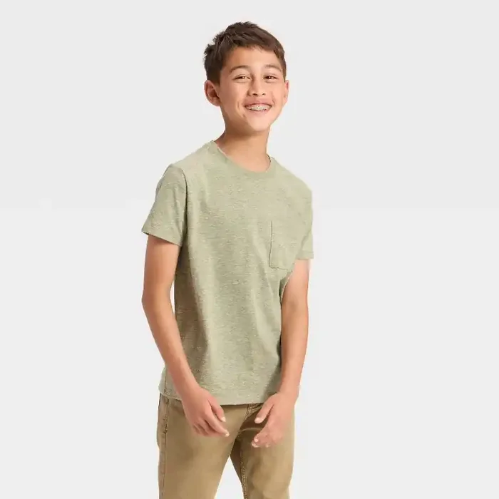 Boys‘ Short Sleeve Pocket T-Shirt – Cat & Jack™ Green XL