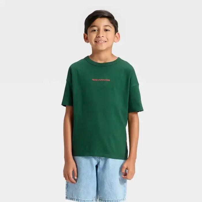 Boys‘ Short Sleeve Relaxed Fit T-Shirt – Cat & Jack™ Green XL