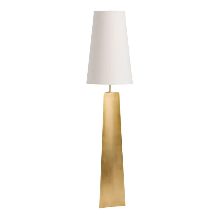 Bree Dark Brass Tapered Triangular Empire Shade Floor Lamp