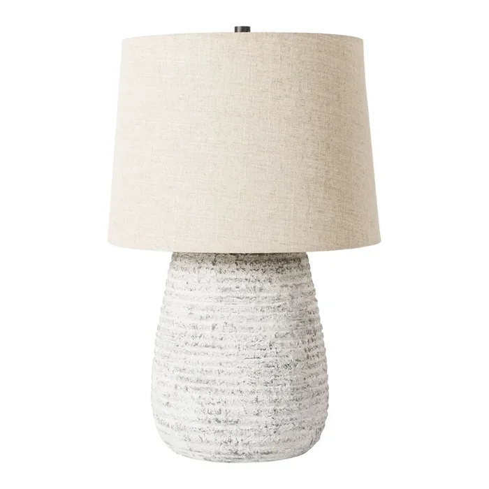 Briset Antique White Ribbed Ceramic Table Lamp