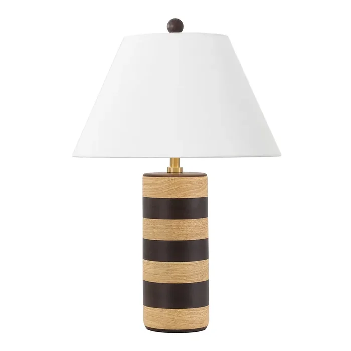 Cache Tan and Brown Stripe Resin Table Lamp