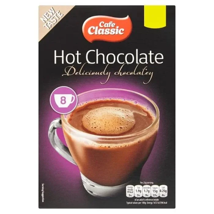 Café Classic Hot Chocolate 8 Pack PMP £1.19 – Case of 8