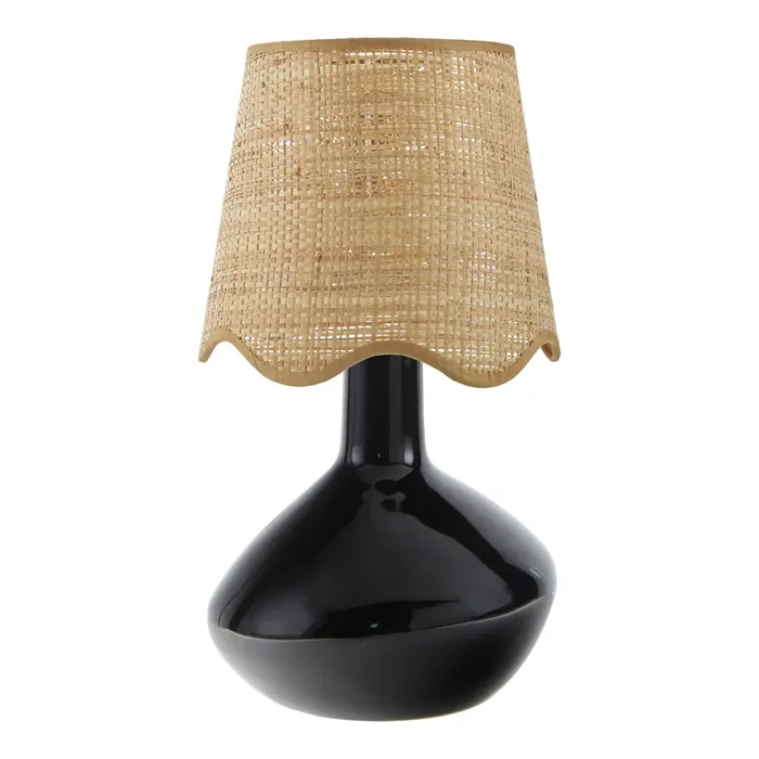 Capel Natural Rattan and Ceramic Table Lamp