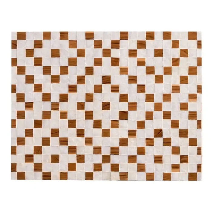 Capiz and Wood Geo Panel Wall Decor