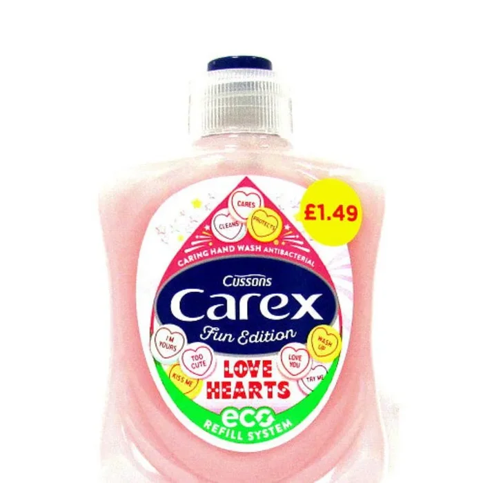 Carex Handwash Love Hearts 250ml PMP £1.49 – Case of 6