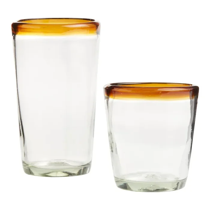 Carmelo Amber Handcrafted Recycled Bar Glass