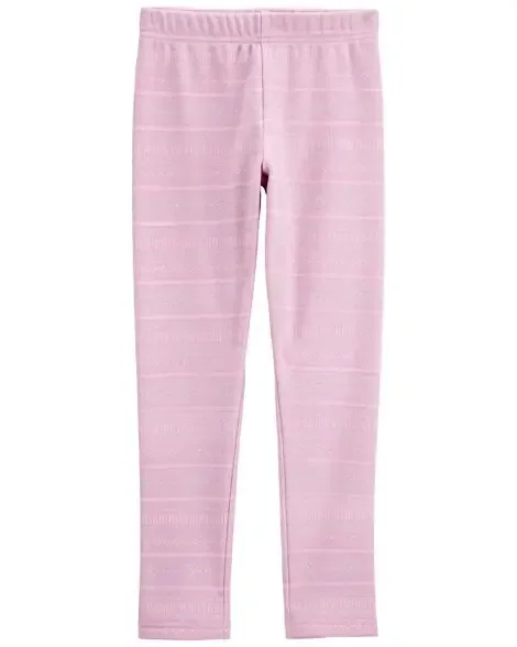 Carters Kid Striped Cozy Fleece Leggings Pink 12