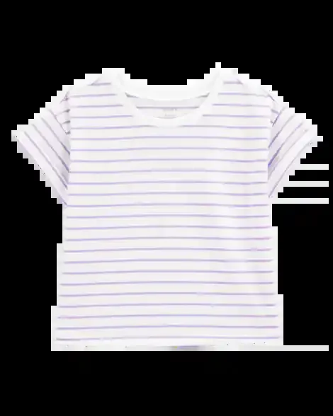 Carters Kid Striped Short-Sleeve Fashion Top Purple XS