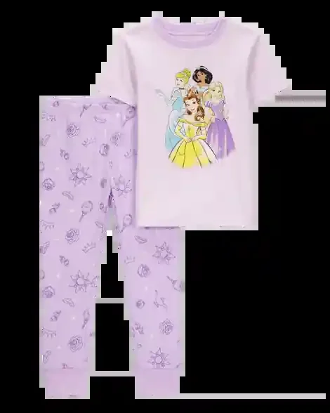 Carters Toddler Disney Print Cotton Blend 2-Piece Pajamas Purple 3T