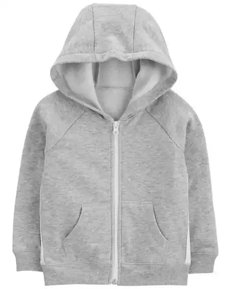 Carters Toddler Zip-Up Fleece Hoodie Grey 4T