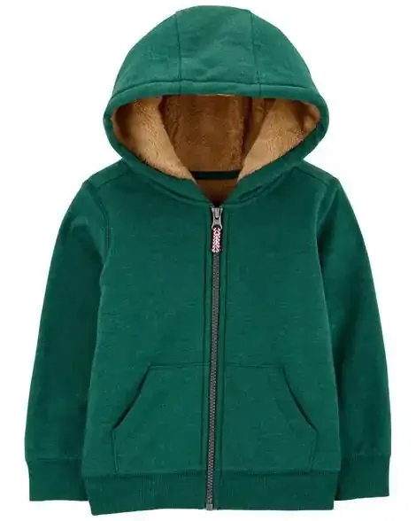 Carters Toddler Zip-Up Fleece Jacket Green 3T