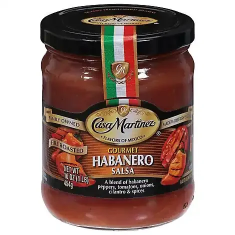 Casa Martinez Salsa Fire Roasted Habanero Hot Jar – 16 Oz