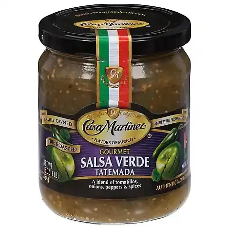 Casa Martinez Salsa Verde Fire Roasted Tatemada Medium Jar – 16 Oz