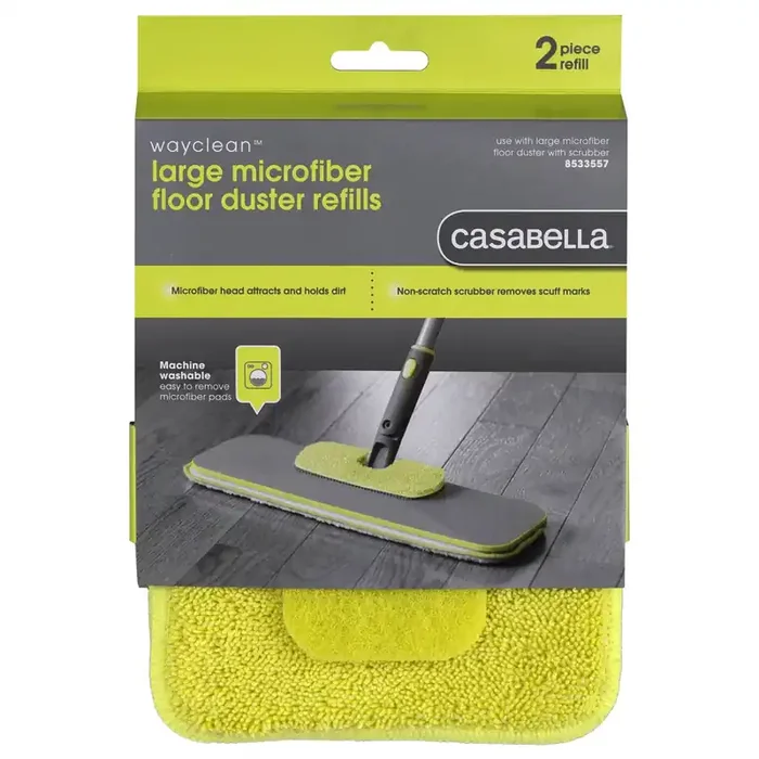 Casabella Wayclean Large Microfiber Floor Duster with Scrubber Refill