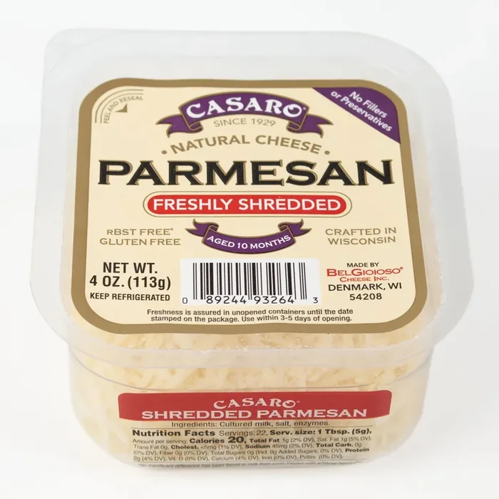 Casaro Shredded Parmesan Natural Cheese Cup 4oz.