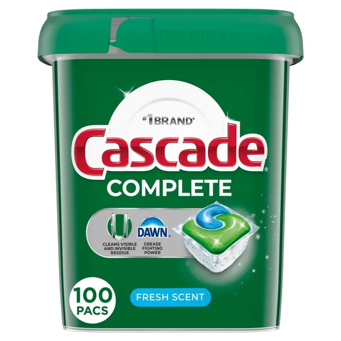 Cascade Complete Dishwasher Pods, Dishwasher Detergent, Dishwasher Soap, Dishwasher Tab Tablets, Dish Detergent, Fresh, ActionPacs, 100 Count