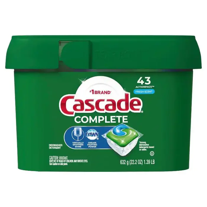 Cascade Fresh Scent Complete ActionPacs Dishwasher Detergents – 43ct
