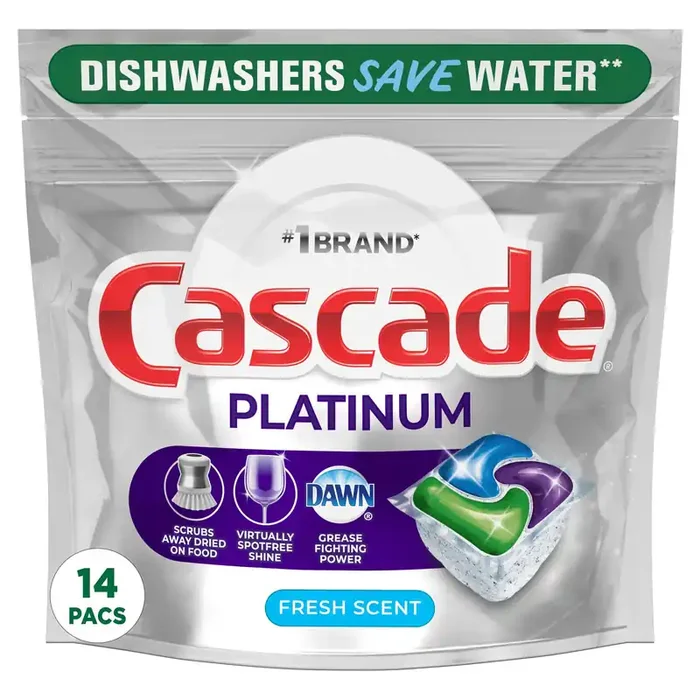 Cascade Platinum Action Pacs Dishwasher Detergent – Fresh – 12ct